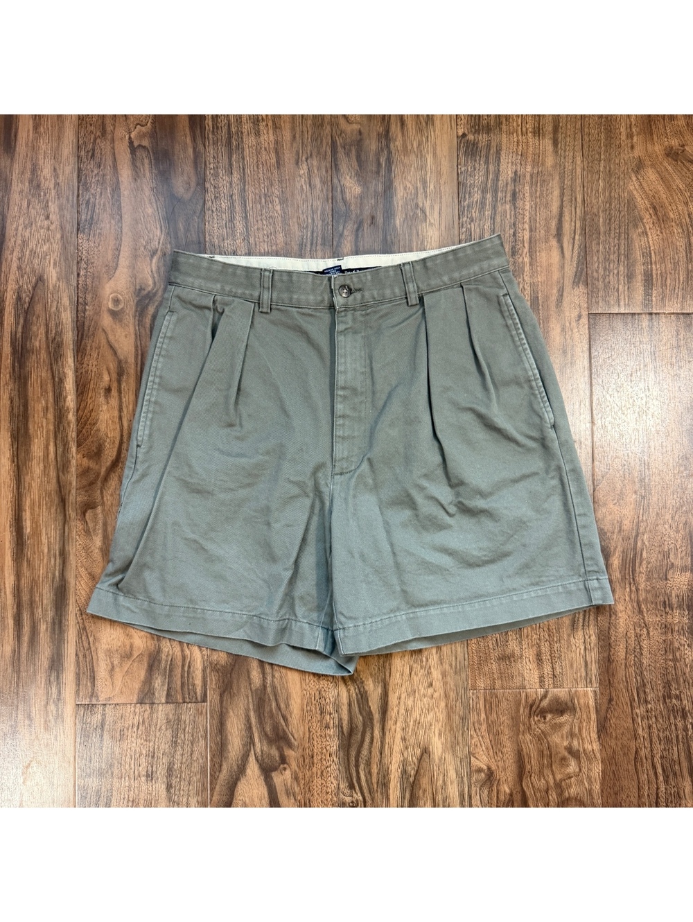 Vintage Polo Ralph Lauren Pleated Chino Shorts Mens 31 Olive Green Polo Chino
